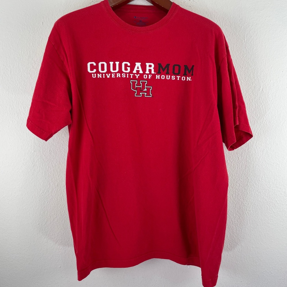 Champion University of Houston Cougar Mom Red Graphic T-Shirt XL Womens UH